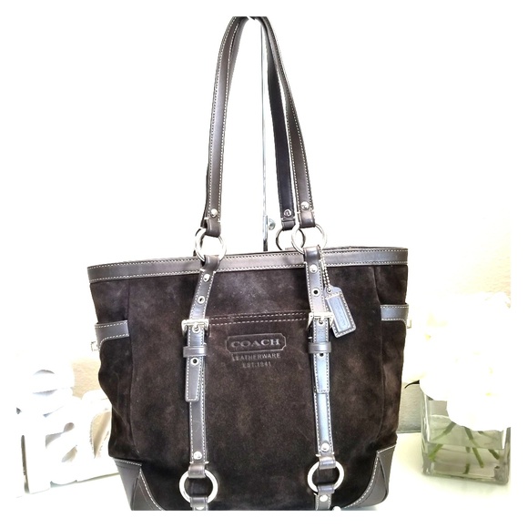 Coach Handbags - Authentic COACH Brown Suede Bag